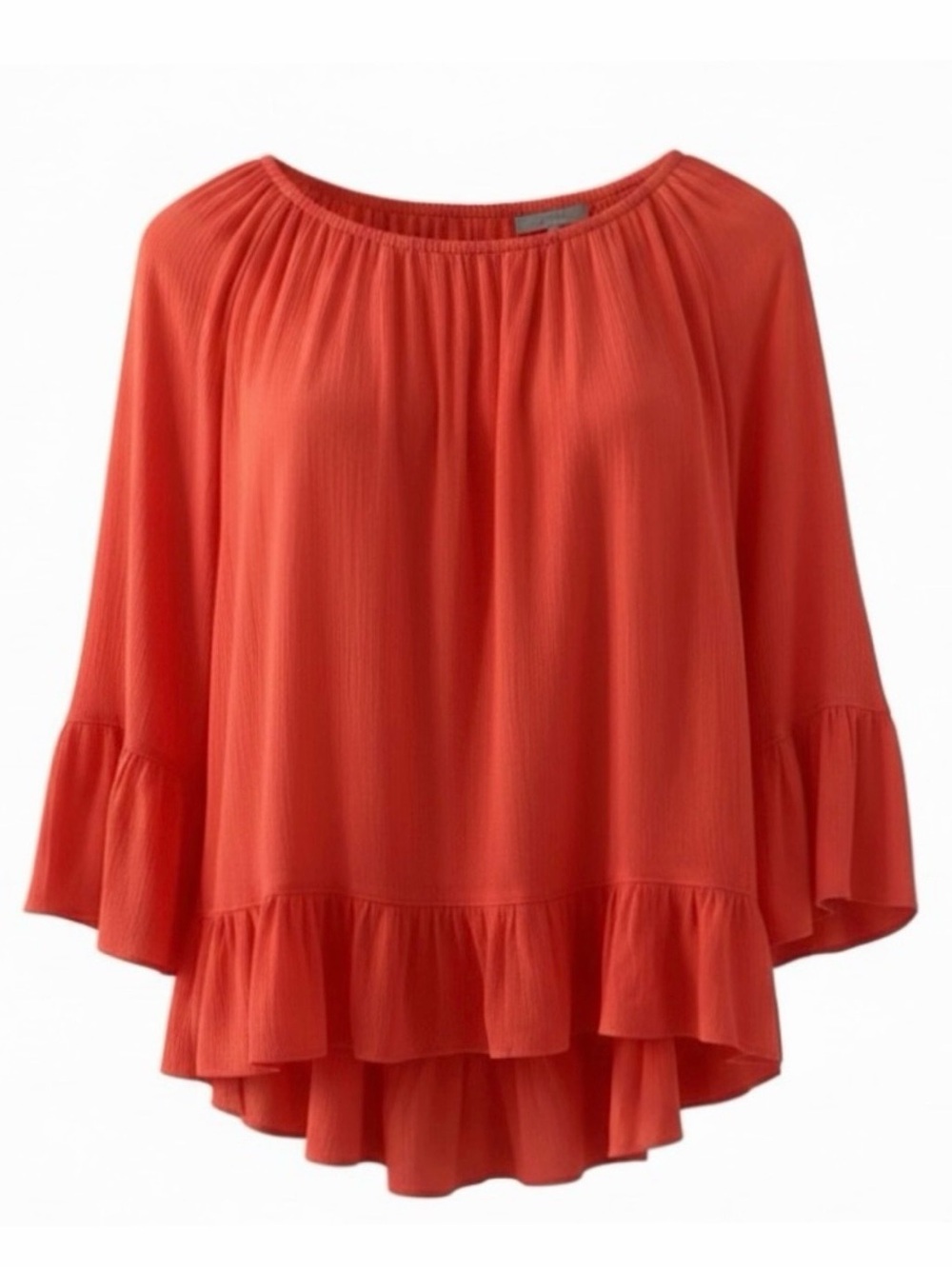 Du Jour Coral 3/4 Bell Sleeve Blouse Size XS